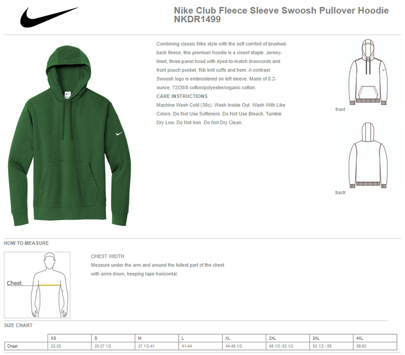 Brunswick HS Football Design - Nike Club Fleece Hoodie
