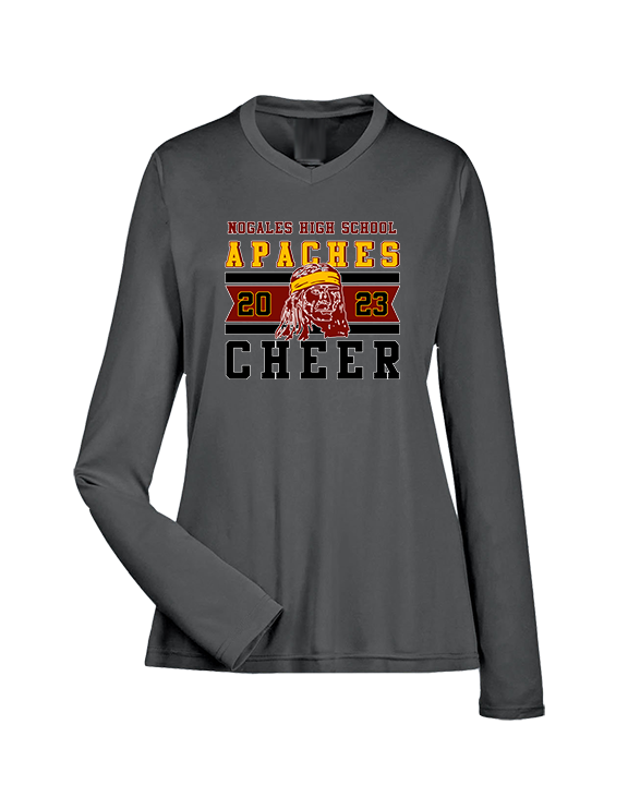 Nogales AZ HS Cheer Stamp - Womens Performance Longsleeve
