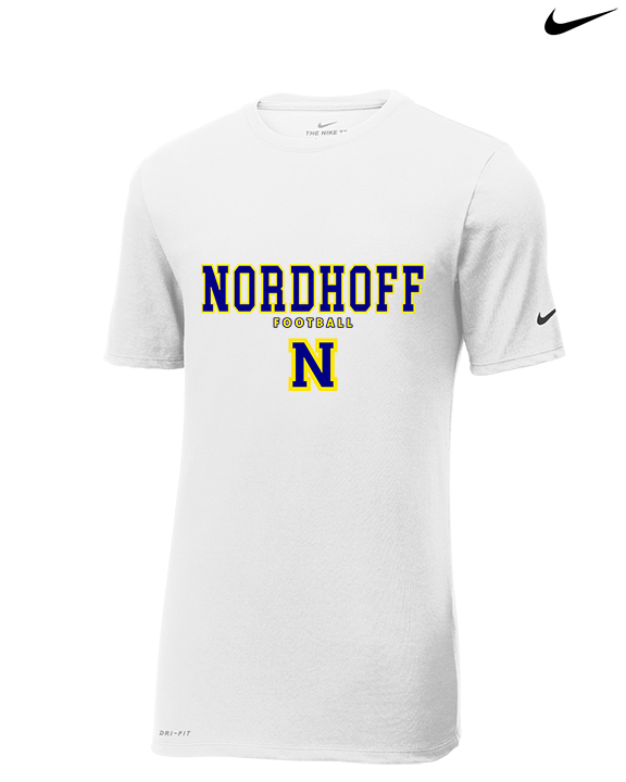 Nordhoff HS Football Block - Mens Nike Cotton Poly Tee