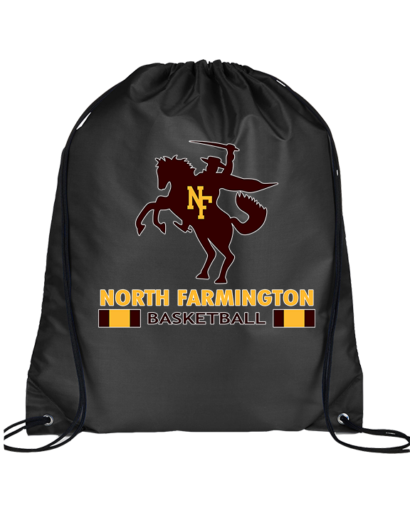 North Farmington HS Basketball Stacked - Drawstring Bag