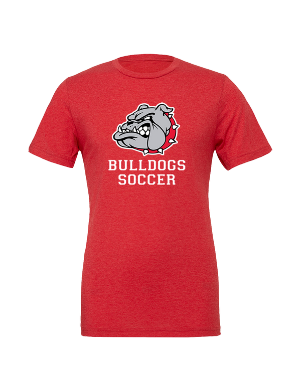 Oak Hills HS Soccer Dog Head Red - Mens Tri Blend Shirt