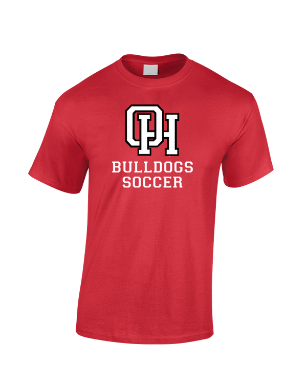 Oak Hills HS Soccer Emblem Red - Cotton T-Shirt