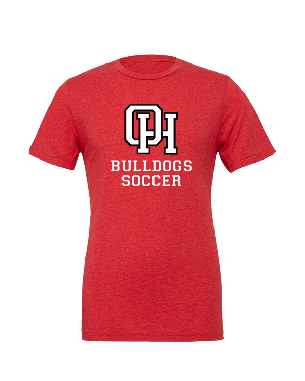 Oak Hills HS Soccer Emblem Red - Mens Tri Blend Shirt
