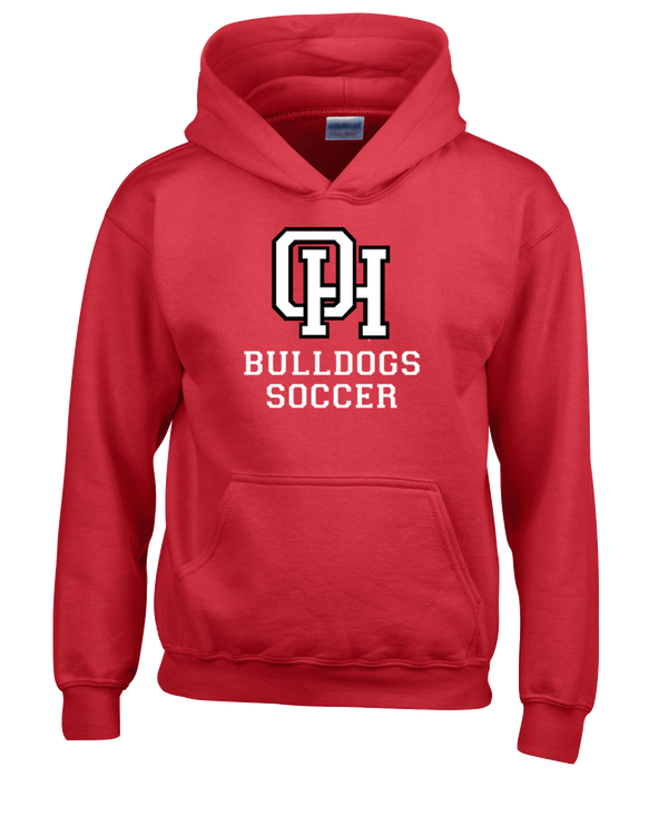 Oak Hills HS Soccer Emblem Red - Cotton Hoodie