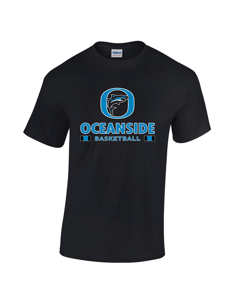 Oceanside Collegiate Academy Girls Basketball Stacked - Cotton T-Shirt