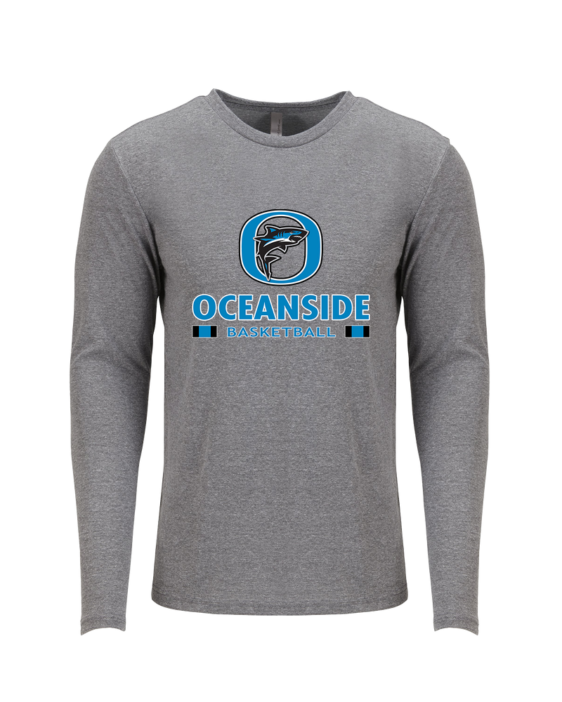 Oceanside Collegiate Academy Girls Basketball Stacked - Tri Blend Long Sleeve