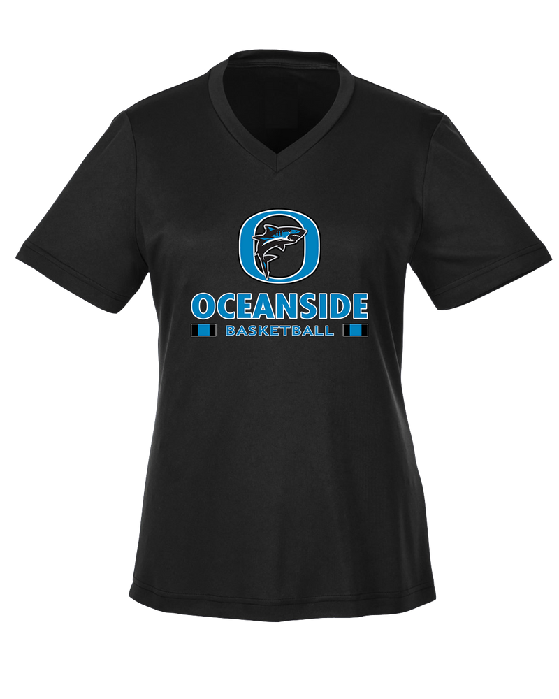 Oceanside Collegiate Academy Girls Basketball Stacked - Womens Performance Shirt