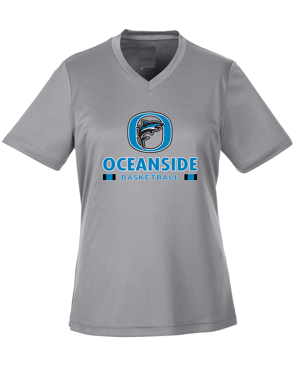 Oceanside Collegiate Academy Girls Basketball Stacked - Womens Performance Shirt