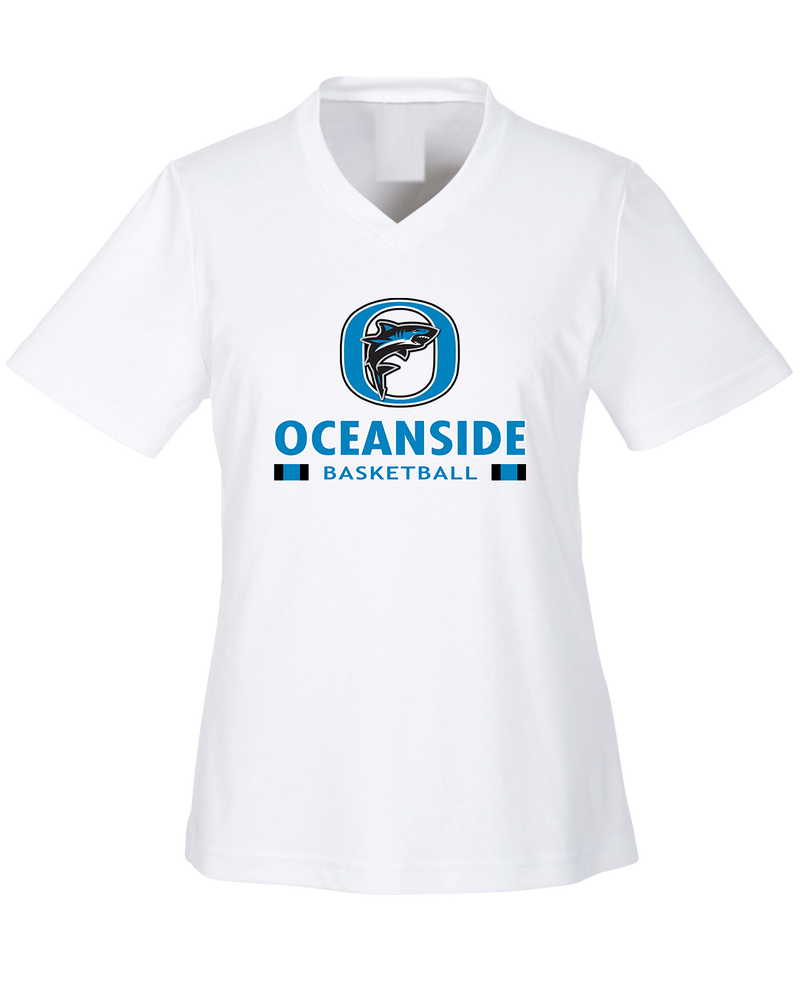 Oceanside Collegiate Academy Girls Basketball Stacked - Womens Performance Shirt