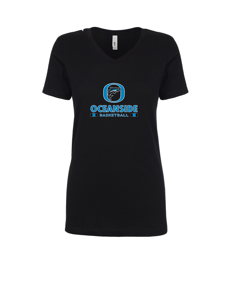 Oceanside Collegiate Academy Girls Basketball Stacked - Womens V-Neck