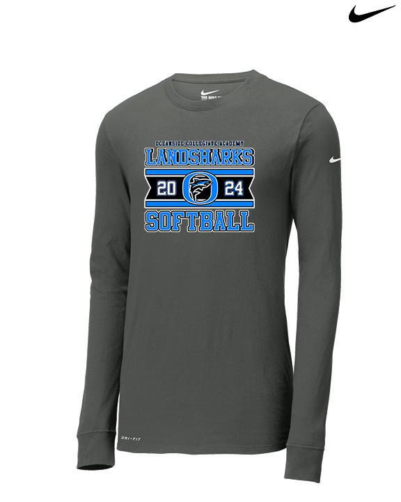 Oceanside Collegiate Academy Softball Stamp - Mens Nike Longsleeve