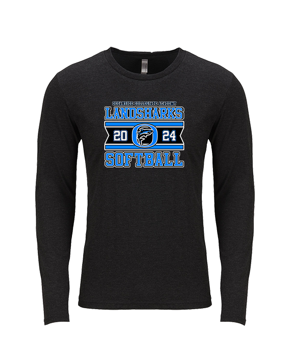 Oceanside Collegiate Academy Softball Stamp - Tri-Blend Long Sleeve