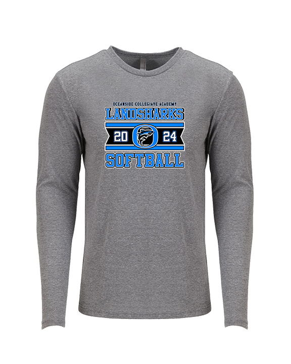 Oceanside Collegiate Academy Softball Stamp - Tri-Blend Long Sleeve