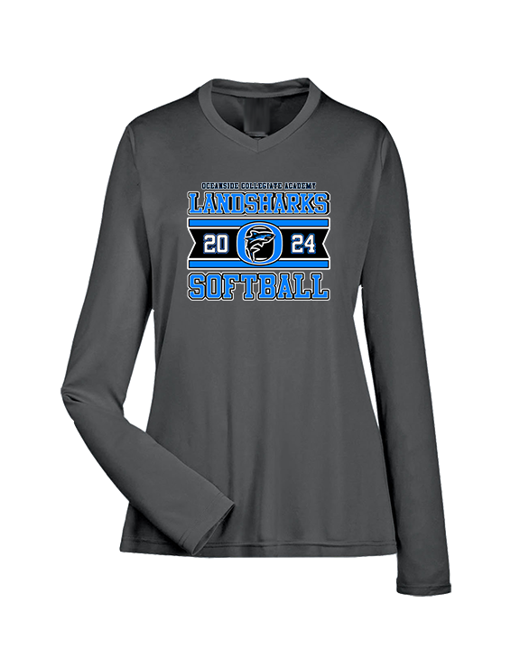 Oceanside Collegiate Academy Softball Stamp - Womens Performance Longsleeve