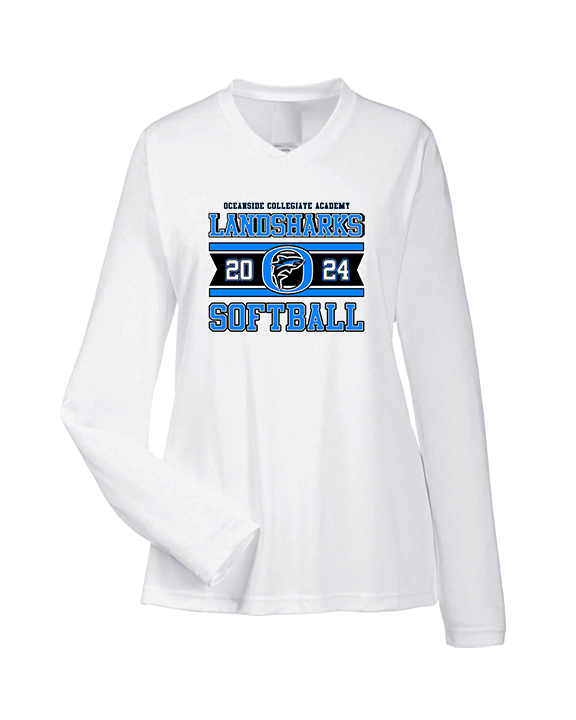 Oceanside Collegiate Academy Softball Stamp - Womens Performance Longsleeve