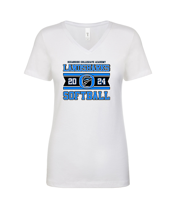 Oceanside Collegiate Academy Softball Stamp - Womens V-Neck