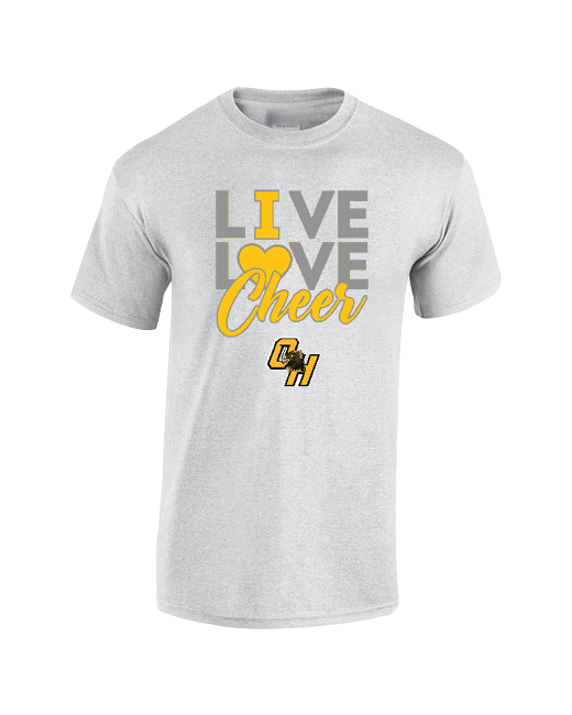 Ogemaw Heights HS Live Love Cheer - Cotton T-Shirt