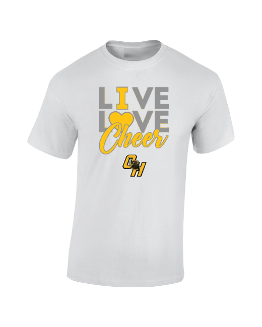 Ogemaw Heights HS Live Love Cheer - Cotton T-Shirt