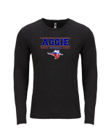 Oklahoma Panhandle State University Football Border - Tri-Blend Long Sleeve