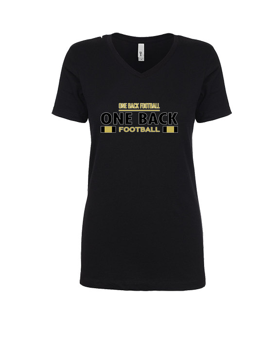 One Back Football Stacked - Womens Vneck