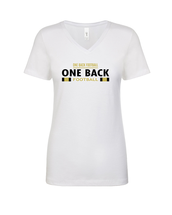 One Back Football Stacked - Womens Vneck