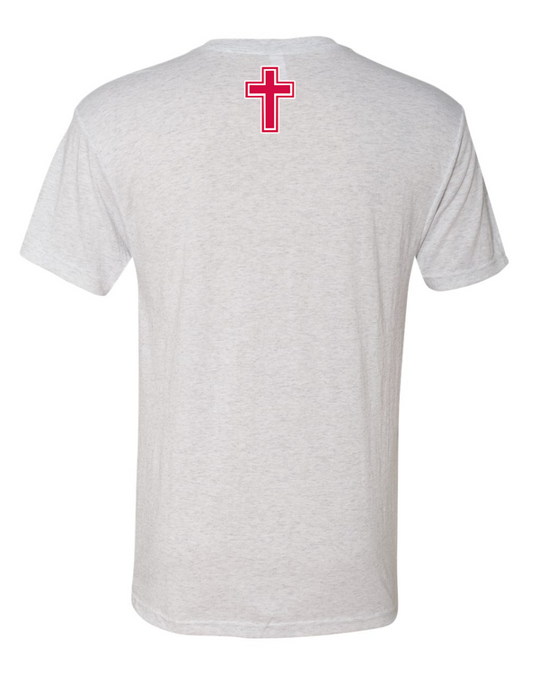 Orange Lutheran HS Softball Double Shield Logo - Mens Tri Blend Shirt