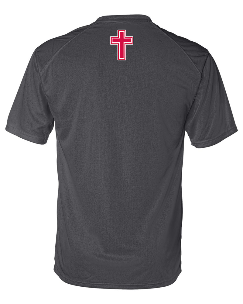 Orange Lutheran HS Softball Double Shield Logo - Performance T-Shirt