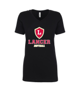 Orange Lutheran HS Softball Double Main Logo - Womens V-Neck