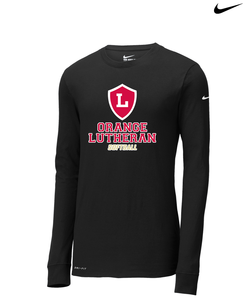 Orange Lutheran HS Softball Shield - Nike Dri-Fit Poly Long Sleeve