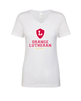 Orange Lutheran HS Softball Double Shield - Womens V-Neck