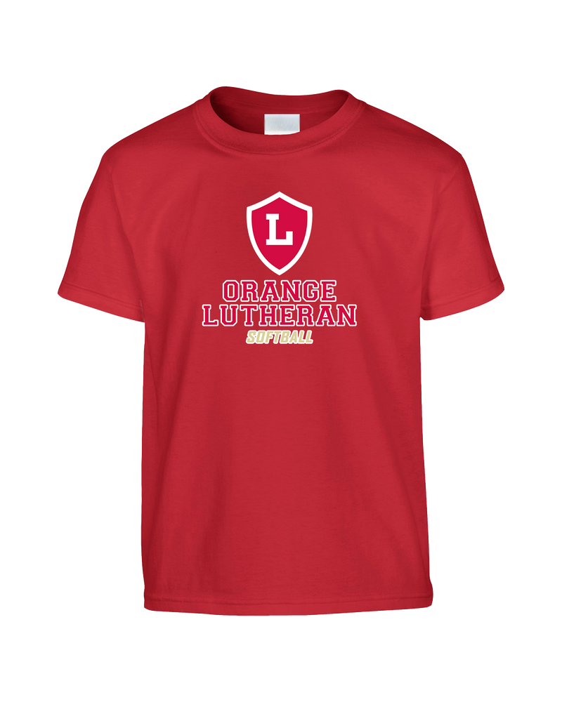 Orange Lutheran HS Softball Double Shield - Youth T-Shirt