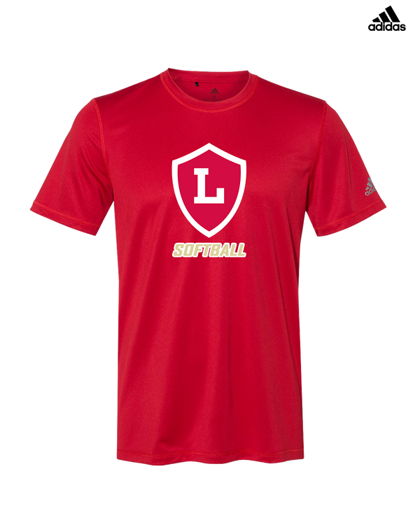 Orange Lutheran HS Softball Double Shield Logo - Adidas Men's Performance Shirt