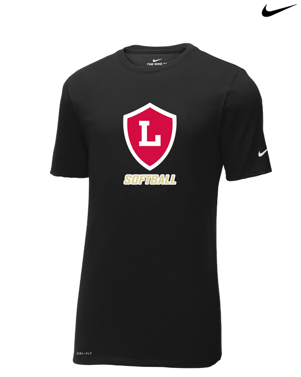 Orange Lutheran HS Softball Double Shield Logo - Nike Cotton Poly Dri-Fit