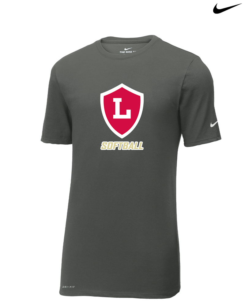 Orange Lutheran HS Softball Double Shield Logo - Nike Cotton Poly Dri-Fit