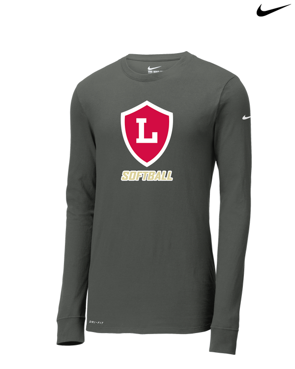Orange Lutheran HS Softball Shield Logo - Nike Dri-Fit Poly Long Sleeve
