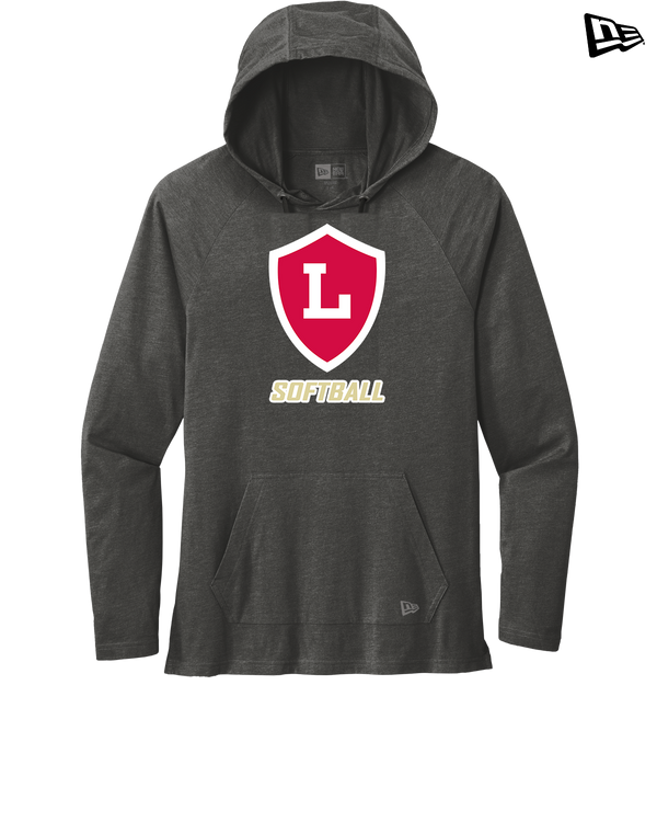 Orange Lutheran HS Softball Shield Logo - New Era Tri Blend Hoodie