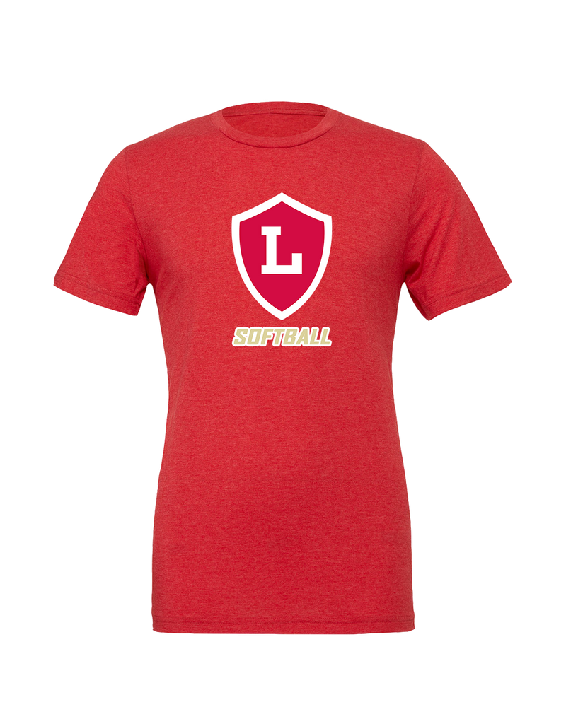 Orange Lutheran HS Softball Double Shield Logo - Mens Tri Blend Shirt