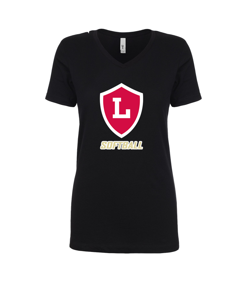 Orange Lutheran HS Softball Double Shield Logo - Womens V-Neck