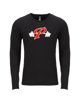 Palomar College Football P With Barbell - Tri-Blend Long Sleeve