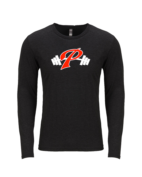 Palomar College Football P With Barbell - Tri-Blend Long Sleeve