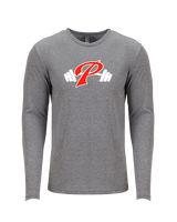 Palomar College Football P With Barbell - Tri-Blend Long Sleeve