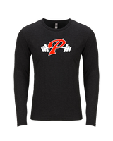 Palomar College Football P With Barbell Black Stroke - Tri-Blend Long Sleeve