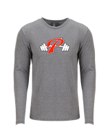 Palomar College Football P With Barbell Black Stroke - Tri-Blend Long Sleeve