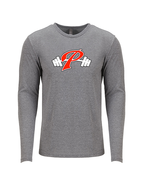 Palomar College Football P With Barbell Black Stroke - Tri-Blend Long Sleeve