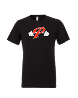 Palomar College Football P With Barbell Black Stroke - Tri-Blend Shirt