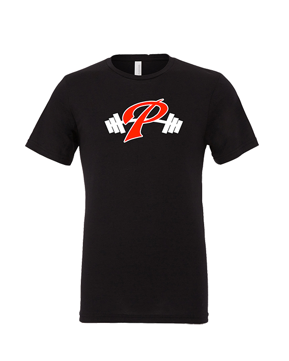 Palomar College Football P With Barbell Black Stroke - Tri-Blend Shirt