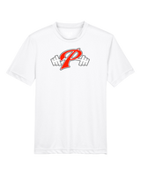 Palomar College Football P With Barbell Black Stroke - Youth Performance Shirt