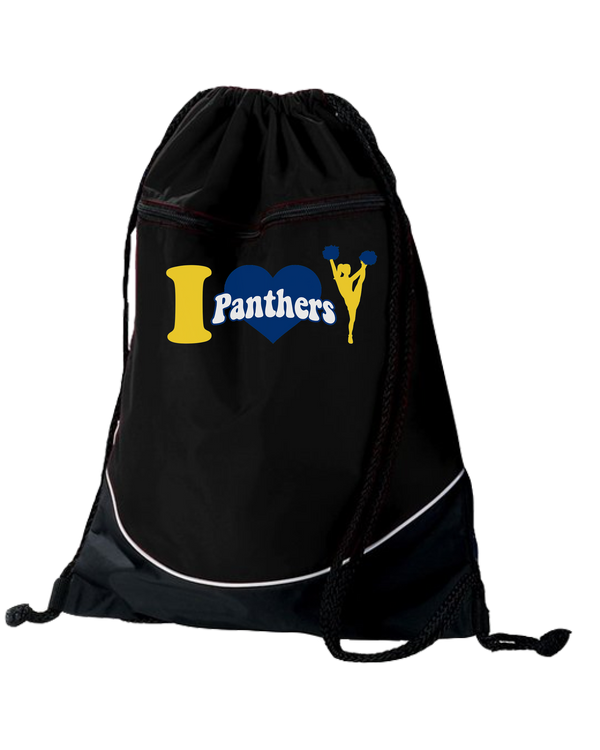 Downers Grove Panthers Heart - Drawstring Bag