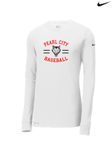 Pearl City HS Baseball Curve - Mens Nike Longsleeve