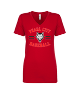 Pearl City HS Baseball Curve - Womens V-Neck